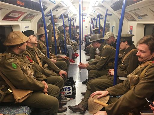 WWI Soldiers Mingle with Commuters in Artist's Somme Tribute