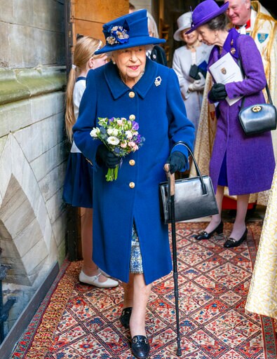 Queen Elizabeth II Uses Cane to Walk into Westminster Abbey