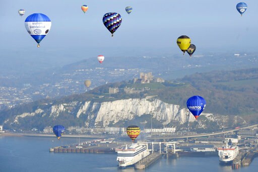Hot-air Balloons cross Channel in Colorful Record Attempt