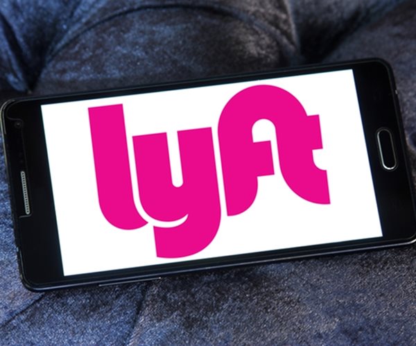 lyft corporate logo symbol emblem on a computer screen
