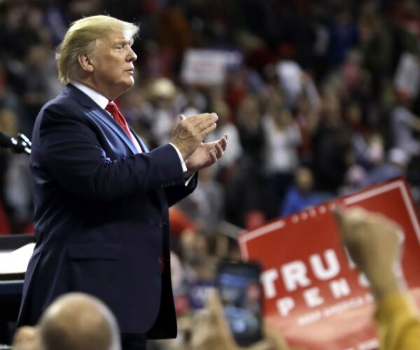 us president donald trump at a campaign rally in bossier lousiana 