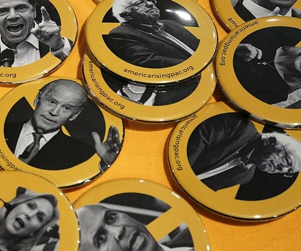 poker chips of various democratic 2020 candidates