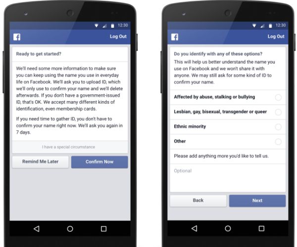 Facebook's 'Real Name' Policy Tweaked to Help Those Who Need It