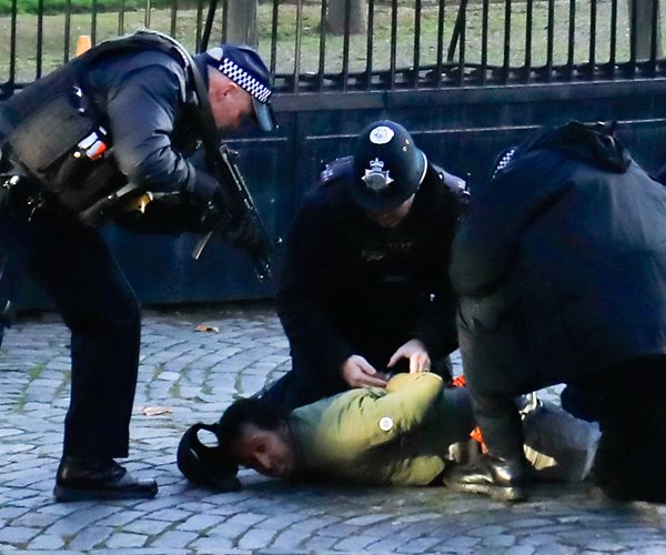 Armed Police Detain Man at British Parliament