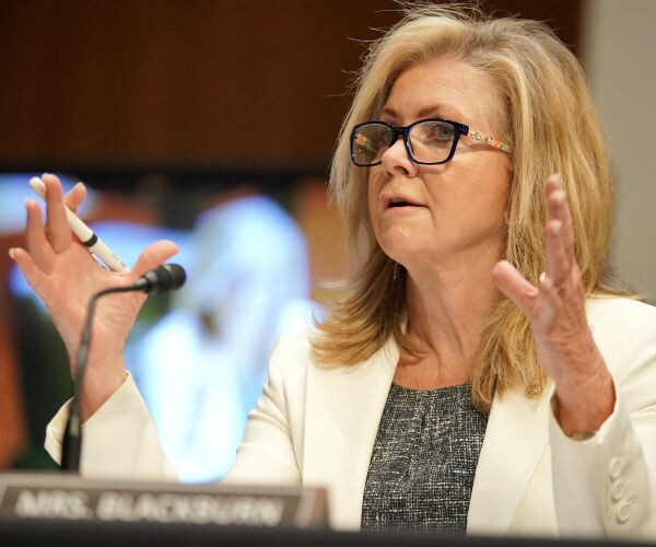 sen. marsha blackburn is shown on capitol hill
