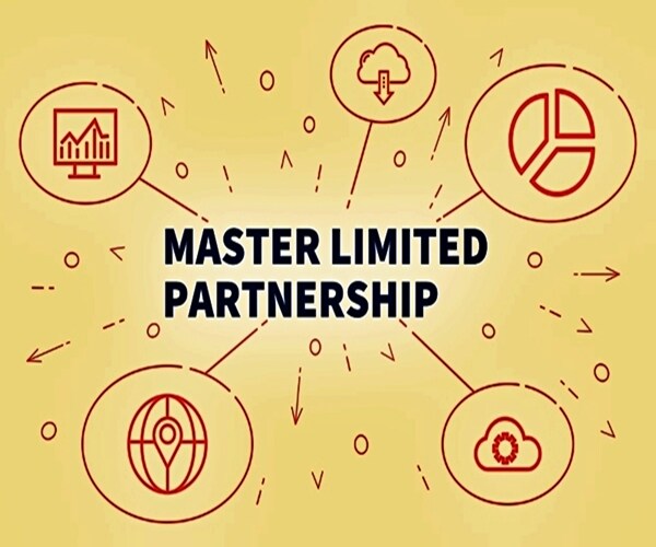 conceptual business illustration with the words master limited partnership