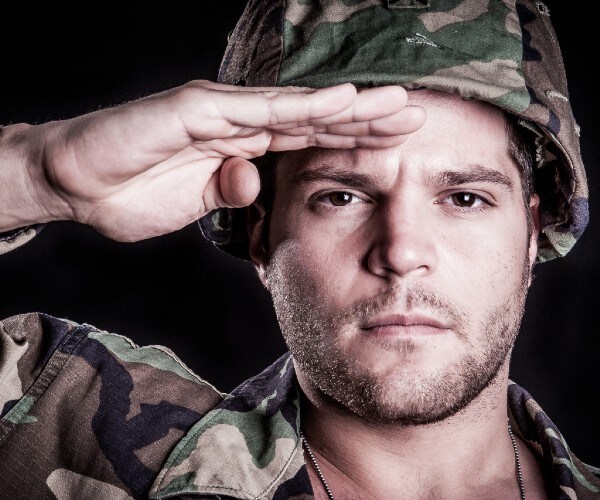 a soldier saluting