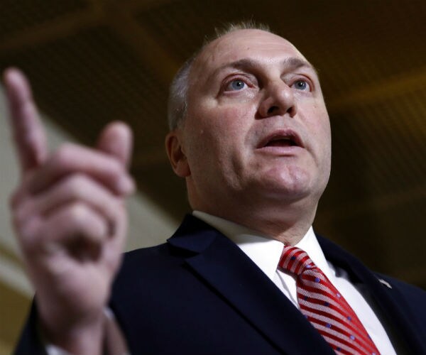 house minority whip steve scalise gestures with his pointing finger as he speaks