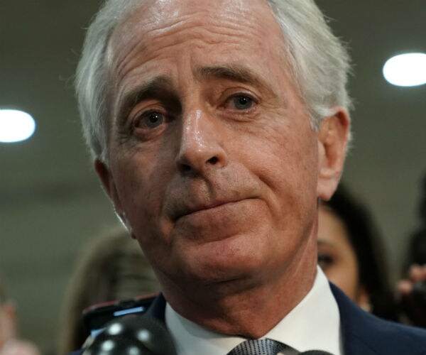 sen. bob corker speaks to reporters on capitol hill