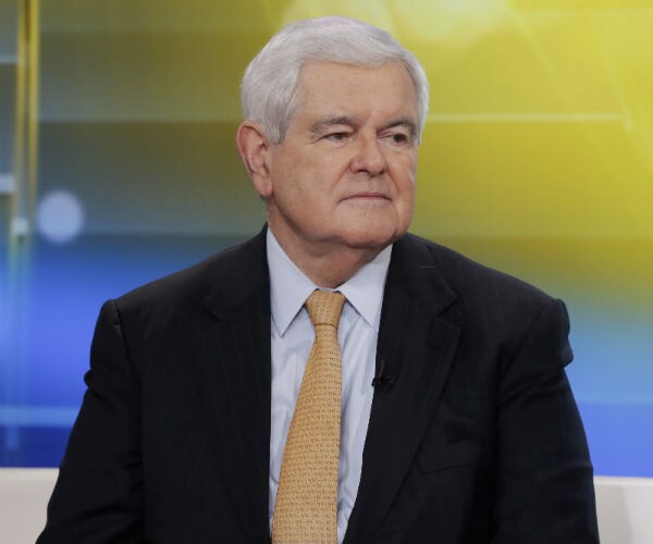 newt gingrich is shown during an inverview