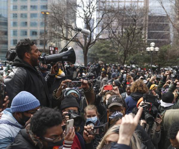 Crowd Cheers as Chauvin Verdict Read