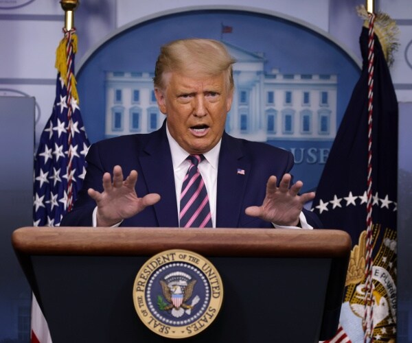 president donald trump speaks during a news conference