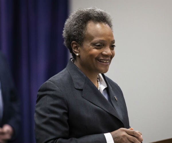 Mayor Lori Lightfoot speaks during a news conference at Chicago Police headquarters