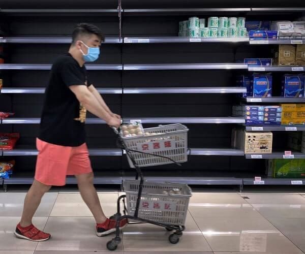 empty shelves, Beijing