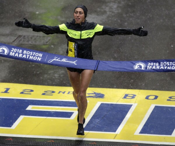 Linden Wins Wet Boston Marathon, First American Woman in 30 Years