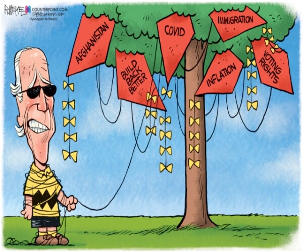 Biden Charlie Brown by Rick McKee