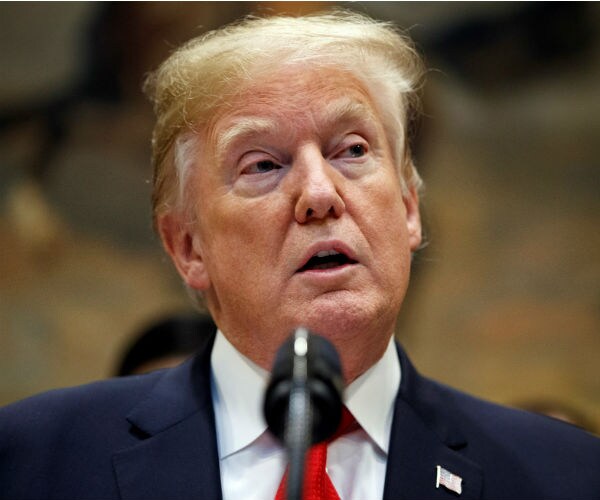us president donald trump in the roosevelt room of the white house in washington dc 