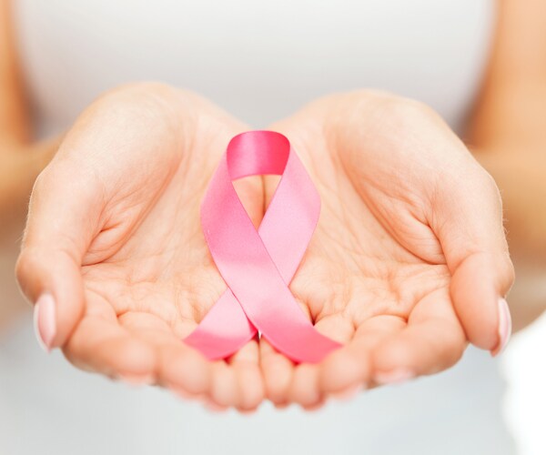 a pink breast cancer ribbon