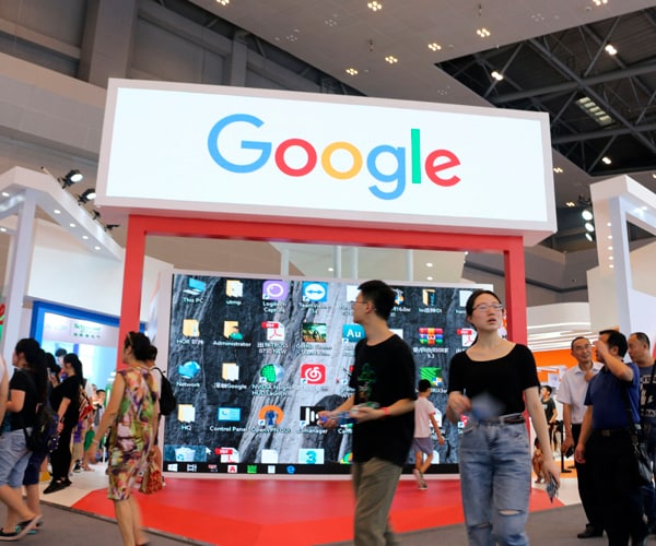 a google booth at the smart china expo in 2019