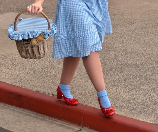 A replica of the dress Dorothy wore in the "Wizard of Oz."