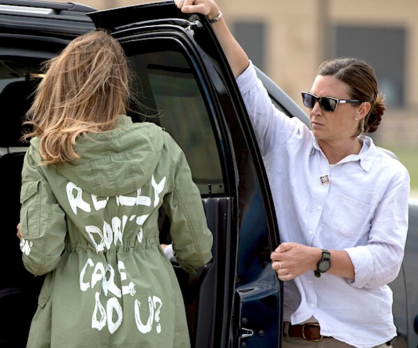melania trump trolls the media with a jacket that reads you don't really care do you