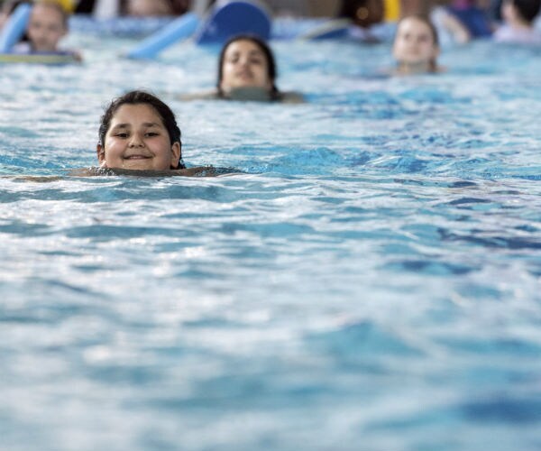 children shown in a swimming pool