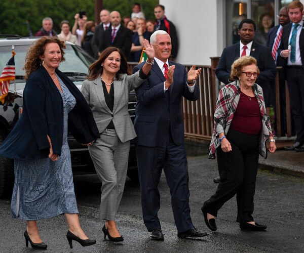 Vice President Mike Pence and his family during a visit to Doonbeg, Ireland