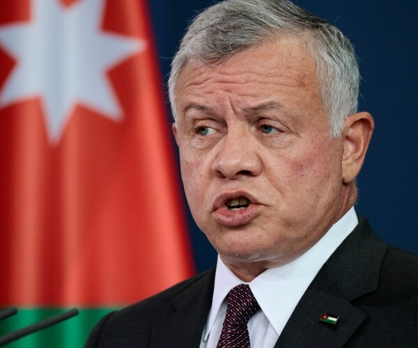 king abdullah speaks during a news conference