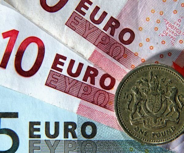 Euros and British pound
