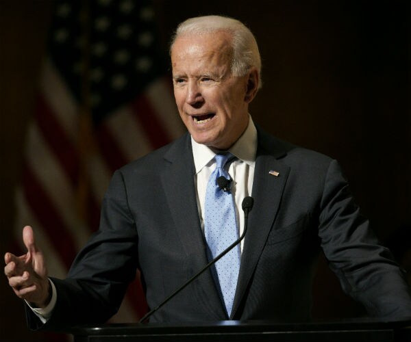 former vice president joe biden is shown on the campaign trail.