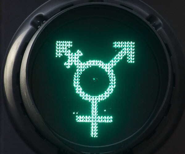transgender symbols on what looks like a traffic light