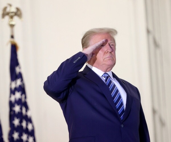 donald trump saluting