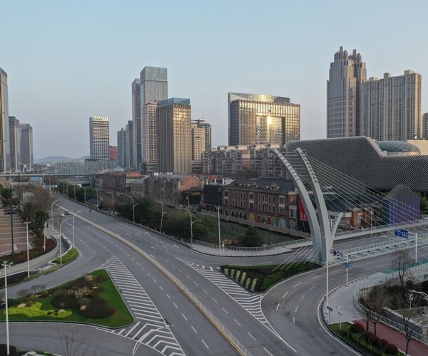 the empty streets but clean air in wuhan china