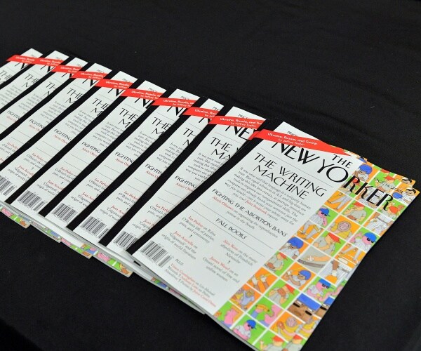 new yorker magazines displayed