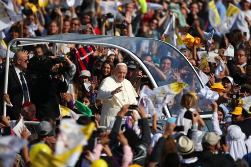 The Latest: Protesters Arrested near Papal Mass site
