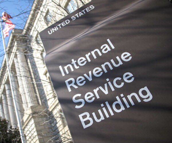 irs sign outside the irs building