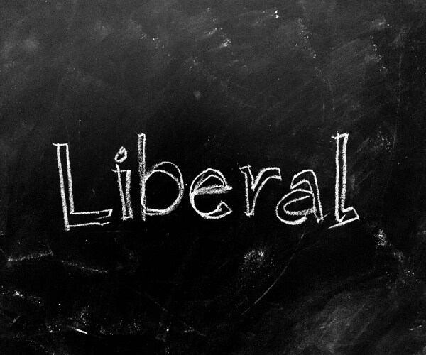 liberal handwritten on blackboard 
