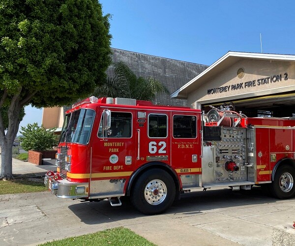 fire truck at fire station