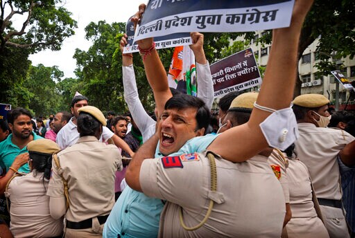 Indian Opposition Party Holds Street Protest Demanding Jobs
