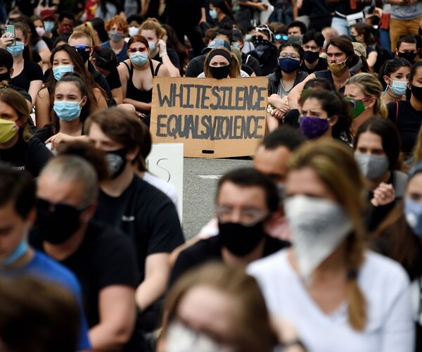 a peaceful protest in wealthy bethesda maryland.
