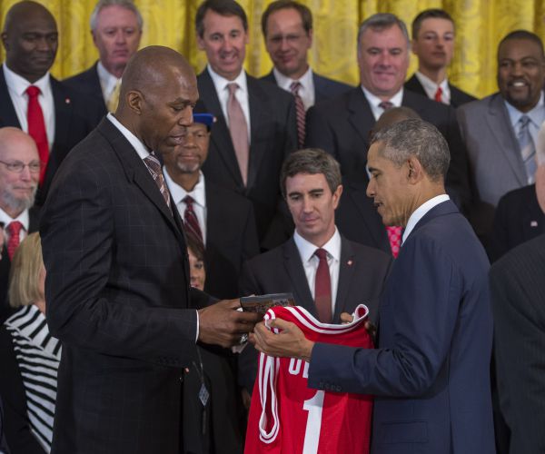 NC State 1983 Title Team Visits the White House 33 Years After NCAA Win