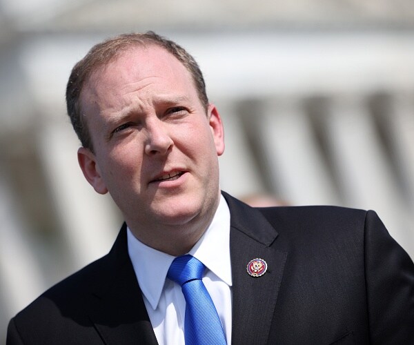 lee zeldin speaks to press outside capitol