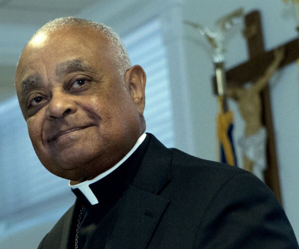 Wilton D. Gregory speaks during a news conference at Washington Archdiocesan Pastoral Center