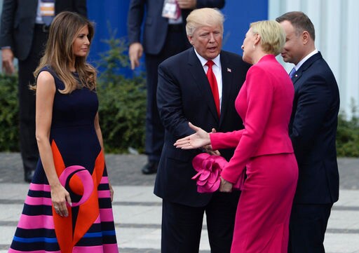 Yet Another Awkward Handshake: Trump with Poland's 1st Lady