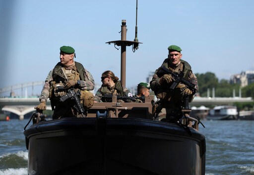 In and on the Water, French Troops Secure the River Seine for the Paris Olympics Opening Ceremony