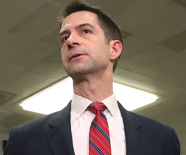 tom cotton walks out to address the media