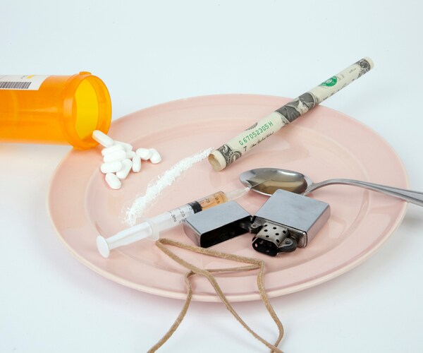 illegal drugs on a plate