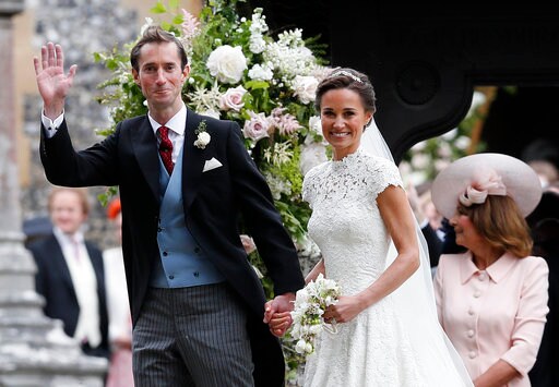 The Latest: Giles Deacon Crafts Pippa's Custom Wedding Dress