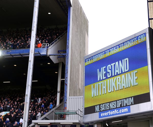 We Stand With Ukraine sign