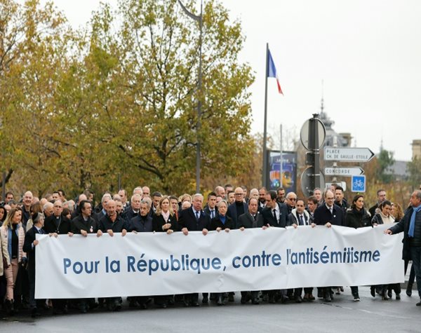 Thousands March in Paris Against Anti-Semitism